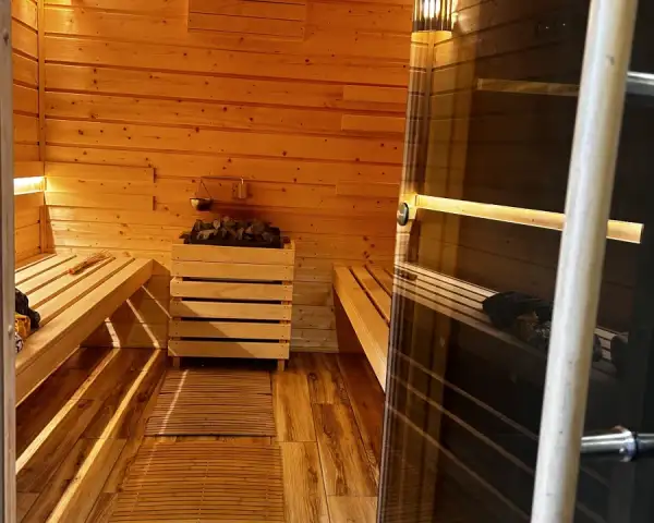 Domek Fuleda Mazury Sauna Jacuzzi Kominek 