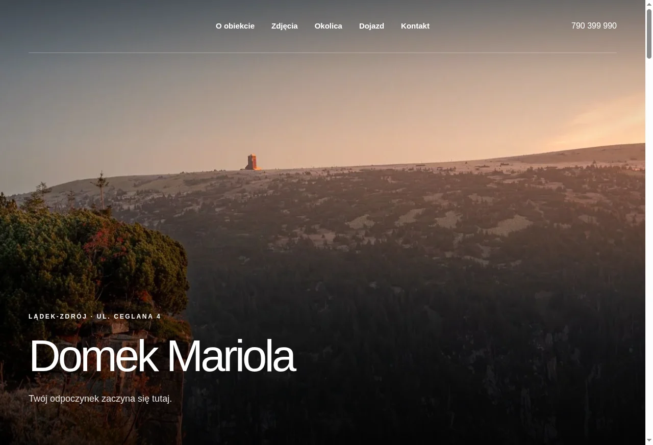 Podgląd strony: Domek Mariola